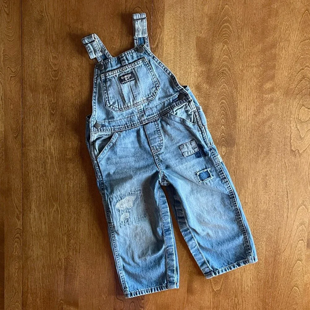 OshKosh patchwork overalls 24m